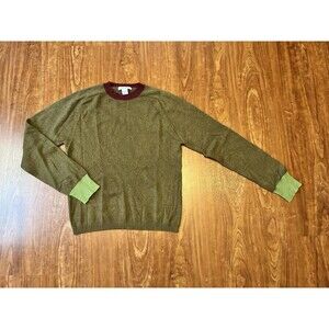 Y2K Vintage Mens Gene Meyer 100% Cashmere Colorblock Sweater Size S Lightweight